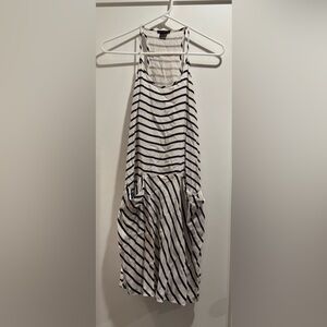 Theory Alesandra Silk Stripe Sleeveless Scoop Neck Pocket Dress Size 4